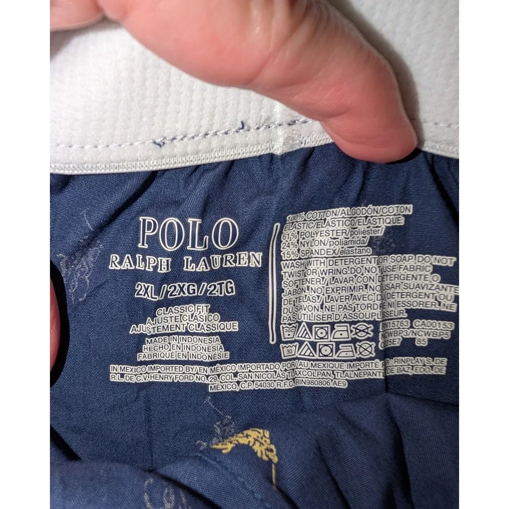 Polo Ralph Lauren Classic Fit Navy Pony Print Cotton Boxers Men's 2XL